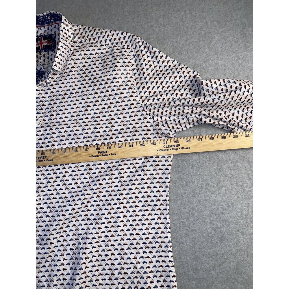 Soul of London Men's Long Sleeves Shirt Button Up White Cars ‎ Size 17.5 - Picture 7 of 7